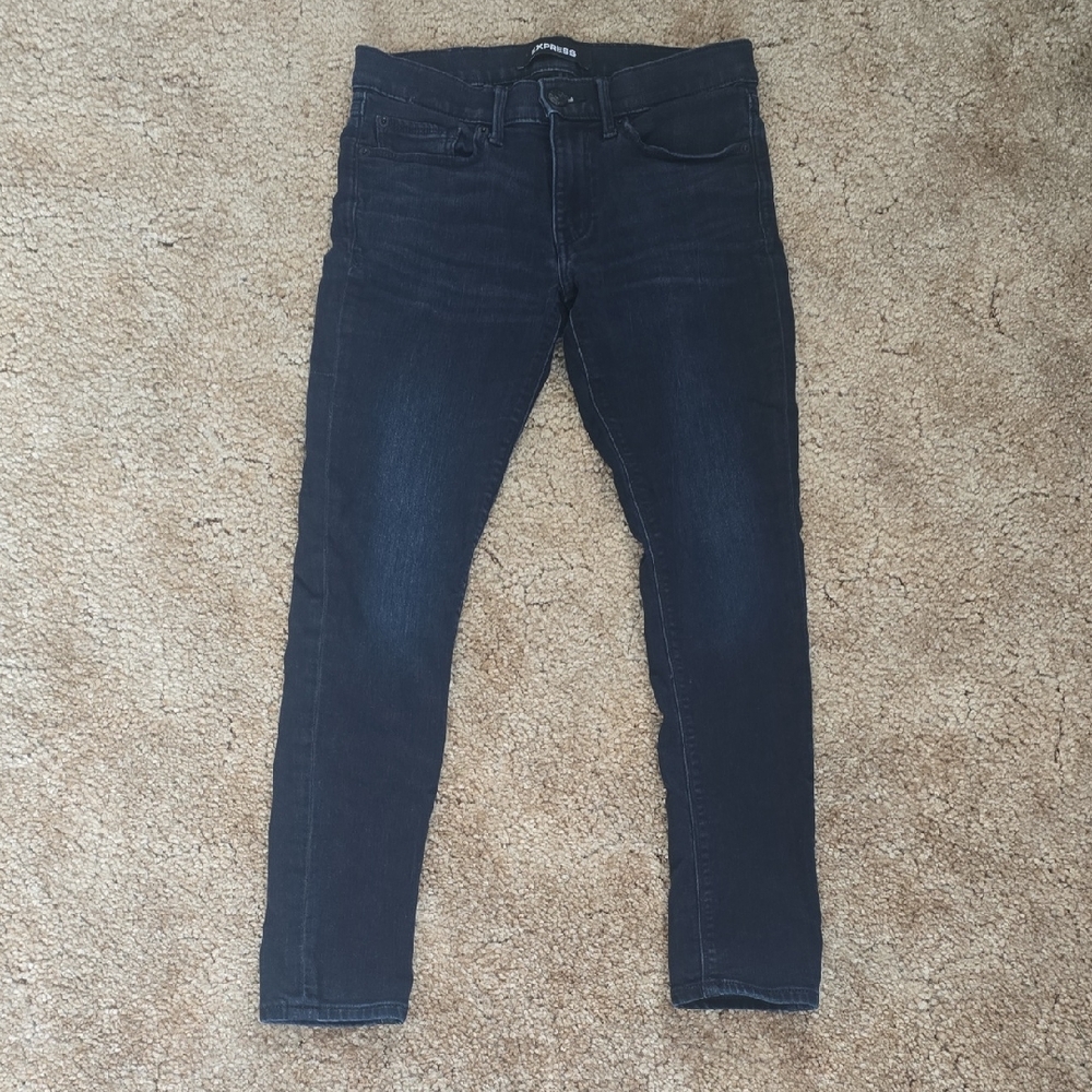 Express Women's Dark Blue Mid Rise Jean Leggings